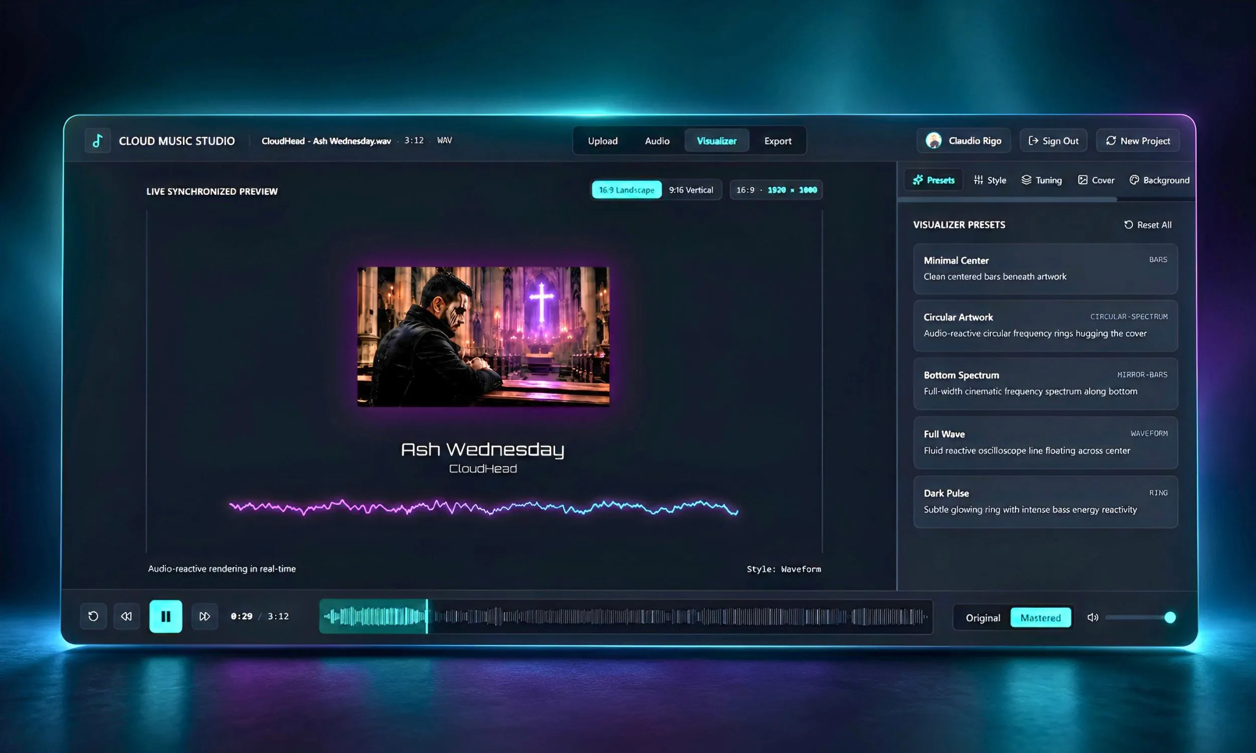 Cloud Music Studio interfaccia principale